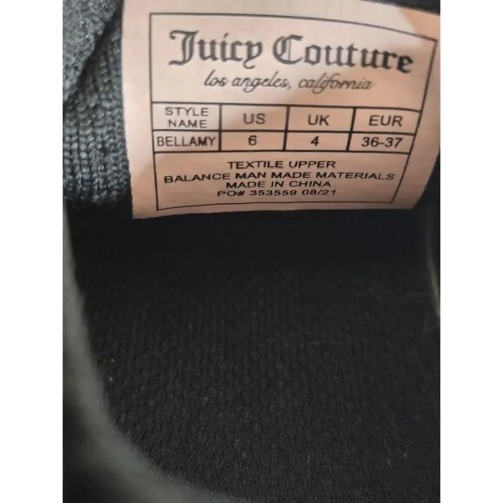 Juicy Couture‎ Bellamy Black Rhinestone Lace-up Sneakers Size 6 - Picture 13 of 13